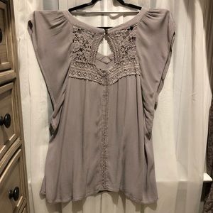 Torrid Grey Butterfly Sleeveless Cut-out Back Top